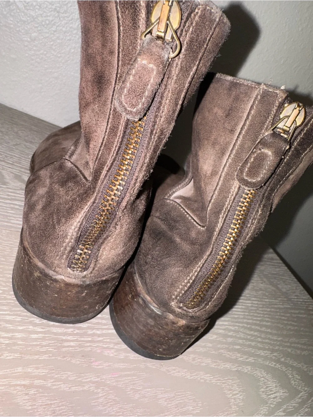 Gidigio brown Suede Distressed Leather Ankle Boots Made in Italy size 38
